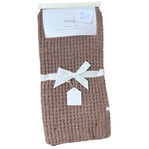 Snug Brown Waffle Knit Chenille Baby Blanket Cozy Plush Soft 30x40 Unisex New